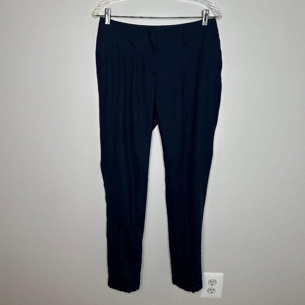 Boden Women's Navy Wool Slacks Cuffed Ankle Tapered Size 6 Long